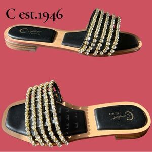 C est. 1946 rhinestone sandals. Size 9 Five comfortable rows of bling! New w/tag